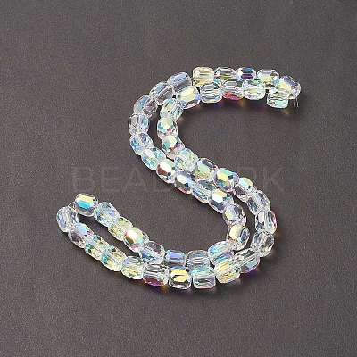 Electroplate Opaque Glass Beads GLAA-F108-10A-18-1