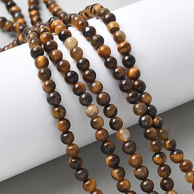 Round Tiger Eye Beads Strands Z0RQT011-AB-1