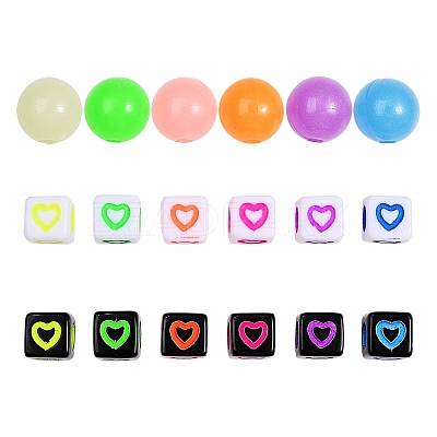 450pcs 18 Colors Opaque Acrylic European Beads MACR-SZ0001-17-1