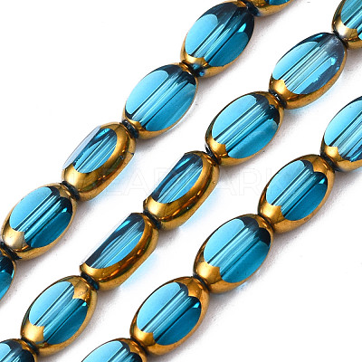 Electroplate Glass Beads Strands EGLA-N008-015F-1