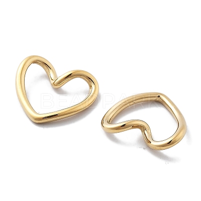 PVD Vacuum Plating 304 Stainless Steel Heart Linking Rings STAS-R130-08G-1