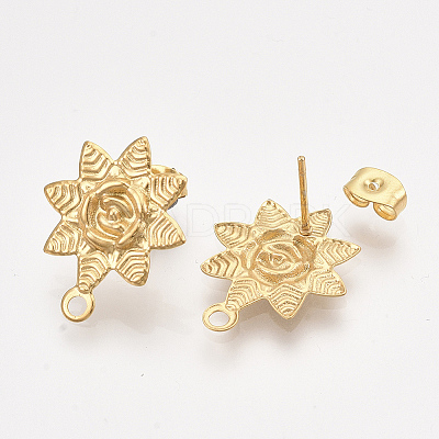 304 Stainless Steel Stud Earring Findings X-STAS-T045-17G-1
