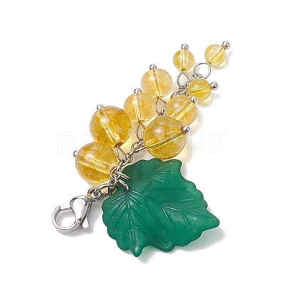Grape Synthetic Citrine Pendant Decorations HJEW-TA00266-04-1