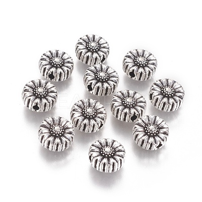 Tibetan Style Alloy Flower Beads TIBEP-GC190-AS-NR-1