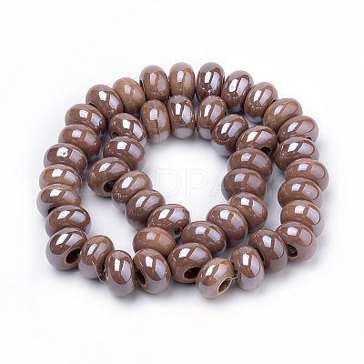 Glazed Porcelain Rondelle Beads X-PORC-Q219-13x9-F12-1