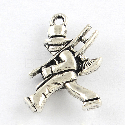 Tibetan Style Chimney Sweep Alloy Pendants X-TIBEP-Q054-08AS-RS-1