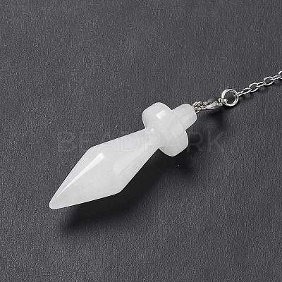 Natural Quartz Crystal Pointed Dowsing Pendulums AJEW-B020-05P-08-1