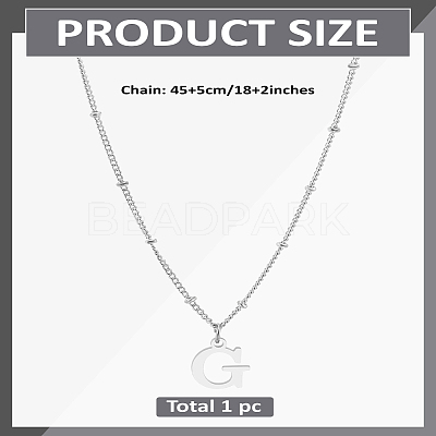 1Pc Brass Chain & 304 Stainless Steel Letter Pendant Necklaces NJEW-LP0001-35G-P-1