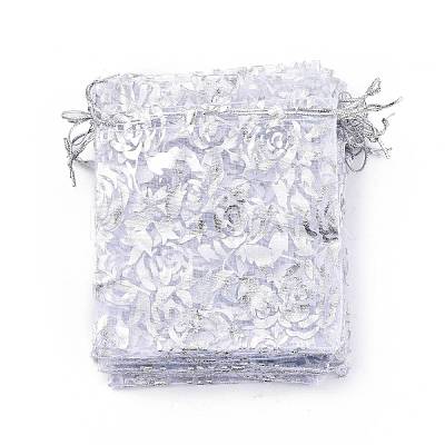 Rose Printed Organza Bags OP-R021-10x12-03-1