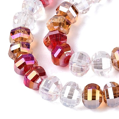 Electroplate Transparent Glass Beads Strands EGLA-N022-14A-B04-1