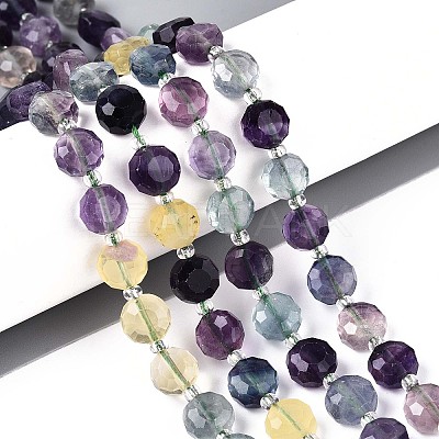 Natural Rainbow Fluorite Beads Strands G-B153-B16-1