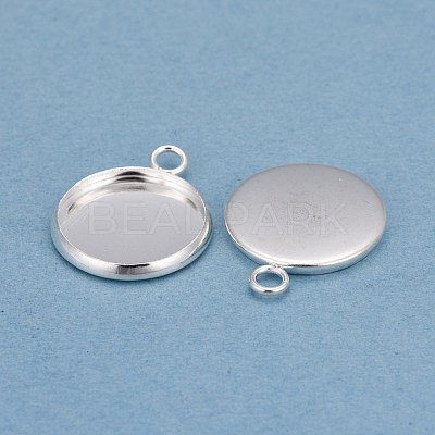 304 Stainless Steel Pendant Cabochon Settings STAS-F191-14S-D-1