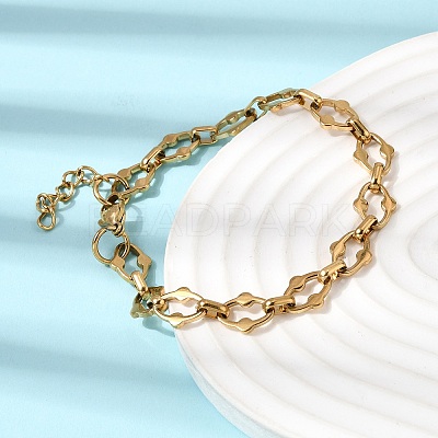 304 Stainless Steel Link Chain Bracelet & Necklace Jewelry Sets SJEW-L199-20G-1