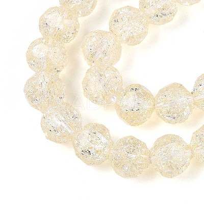 Transparent Crackle Glass Beads Strands GLAA-N053-10mm-10-1
