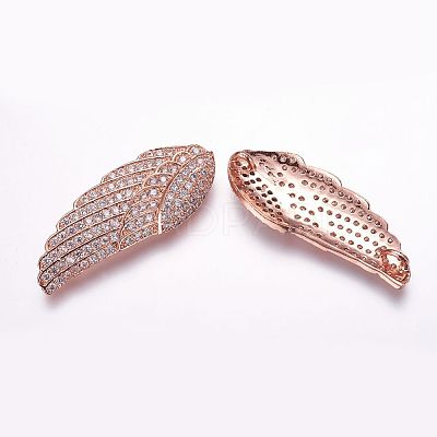 Brass Micro Pave Cubic Zirconia Links ZIRC-F053-32RG-1