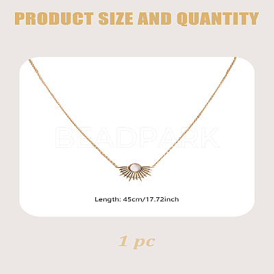 1Pc Sunset Stainless Steel Resin Pendant Necklaces NJEW-LP0009-51-1