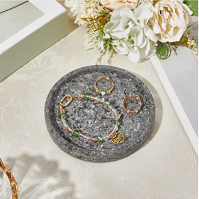1Pc Flat Round Ceramic Jewelry Display Trays AJEW-BBC0002-49A-1