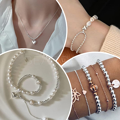 60Pcs 6 Styles 925 Sterling Silver Beads STER-BBC0008-15-1
