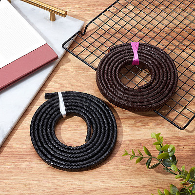 Flat Braided Leather Cord WL-WH0003-09A-1