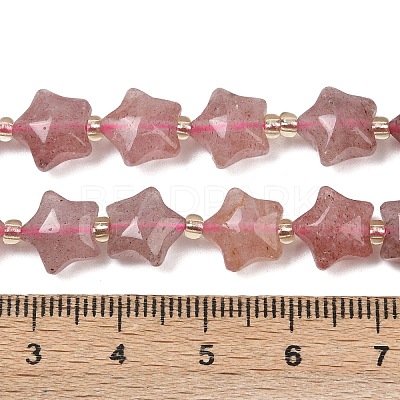 Natural Strawberry Quartz Beads Strands G-Z080-A19-10mm-1