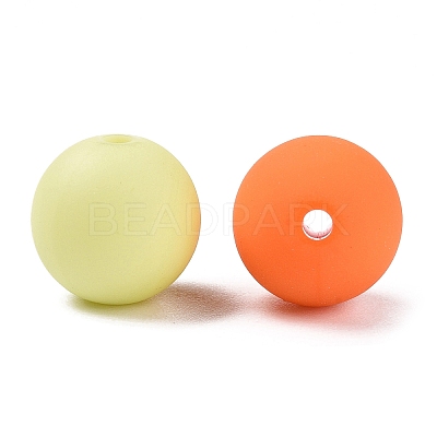 Rubberized Style Imitated Silicone Acrylic Beads MACR-T048-01B-07-1