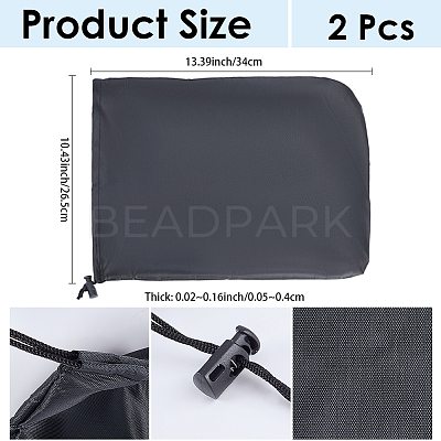 2Pcs Waterproof Dustproof Oxford Cloth Rearview Mirror Protective Cover ABAG-CN0001-63-1