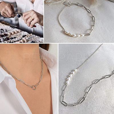 304 Stainless Steel Paperclip Chains CHS-UN0001-02P-1