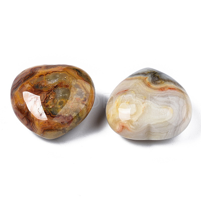 Natural Crazy Agate Heart Love Stone G-N0325-11-01-1