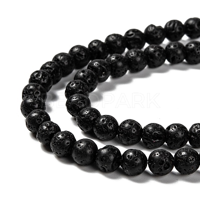 Natural Lava Rock Round Beads Strands X-G-M169-6mm-03-1