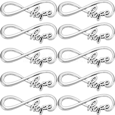 50Pcs Tibetan Style Alloy Infinity with Word Hope Connector Charms TIBE-SC0004-59-1