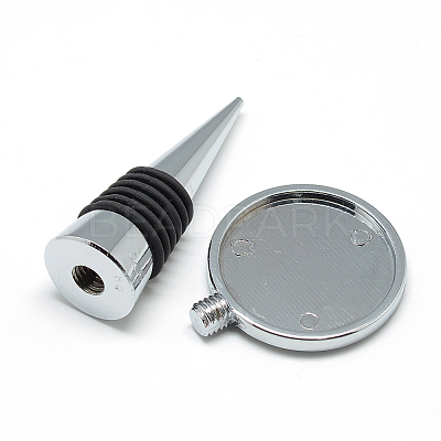 Zinc Alloy Wine Bottle Stoppers Cabochon Settings X-MAK-R022-03-1