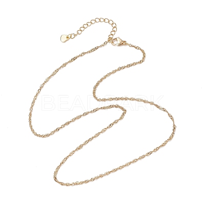 304 Stainless Steel Singapore Chain Necklaces NJEW-JN05167-01-1