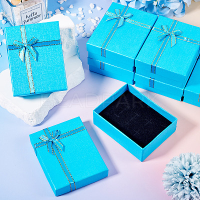 Rectangle Paper Jewelry Set Storage Boxes with Bowknot CON-TAC0014-04A-1