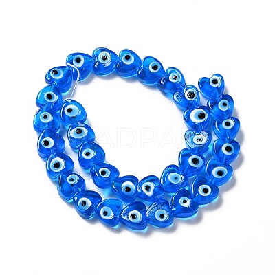 Handmade Evil Eye Lampwork Beads Strands LAMP-E023-07B-06-1