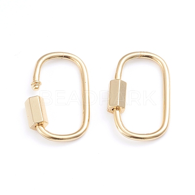Brass Screw Carabiner Lock Charms ZIRC-I041-05G-1