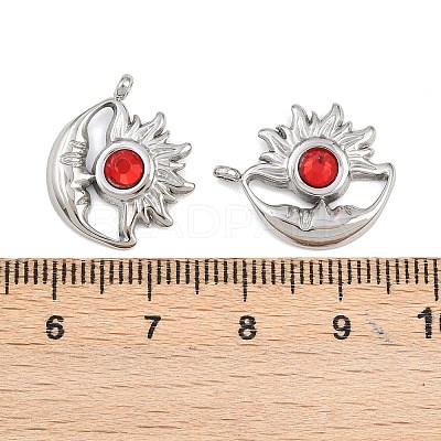 304 Stainless Steel Rhinestone Pendants STAS-Z166-24P-1
