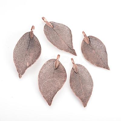 Electroplated Natural Leaf Big Pendants IFIN-Q119-03H-1
