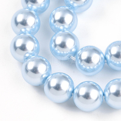 Baking Paint Pearlized Glass Pearl Bead Strands HY-N002-8mm-A05-1