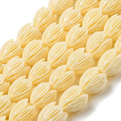 Craved Flower Synthetical Coral Bead Strands CORA-P004-A-1