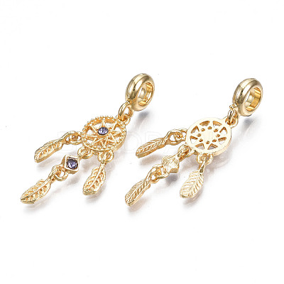 Rack Plating Alloy European Dangle Charms MPDL-N039-214G-1