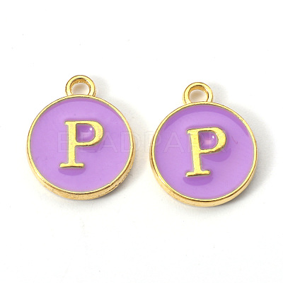 Golden Plated Alloy Enamel Charms ENAM-S118-10P-1