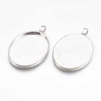 Alloy Pendant Cabochon Settings PALLOY-2422-P-FF-1