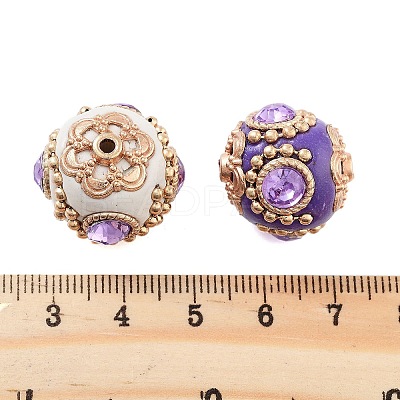 Alloy with Glass with Iron Handmade Indonesia Beads FIND-Q106-49-1