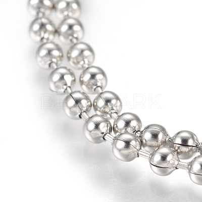Tarnish Resistant Stainless Steel Ball Chain Necklace Making MAK-L019-01C-P-1