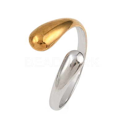 Adjustable 304 Stainless Steel Cuff Rings for Women RJEW-B135-01GP-05-1