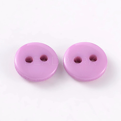 2-Hole Flat Round Resin Sewing Buttons for Costume Design BUTT-E119-28L-03-1