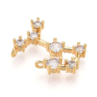 Brass Micro Pave Cubic Zirconia Pendants KK-N261-120J-G-1
