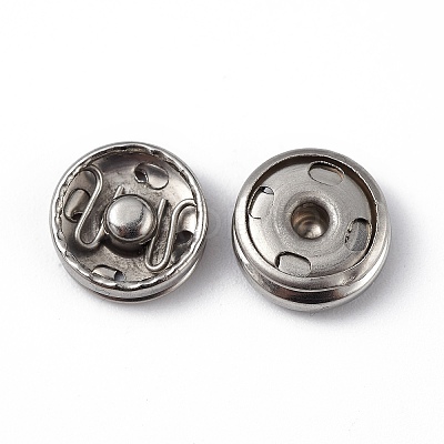 Non-Tarnish 202 Stainless Steel Snap Buttons BUTT-I017-01A-P-1