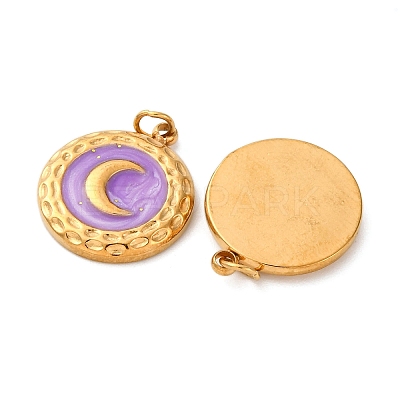 304 Stainless Steel Enamel Pendants STAS-U061-34G-B03-1
