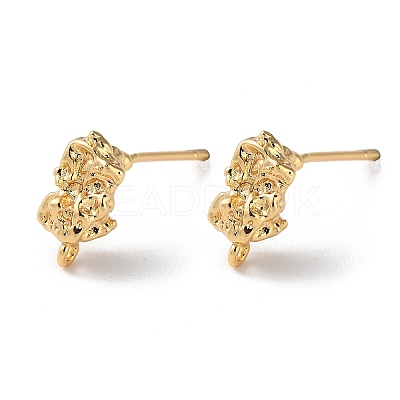 Rack Plating Brass Stud Earring Findings KK-M264-17G-1